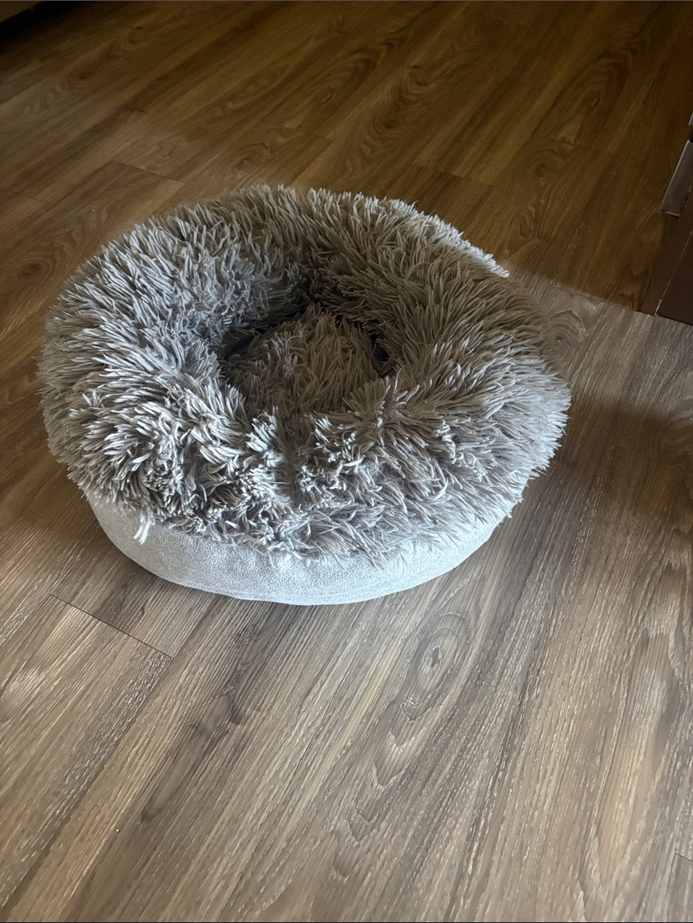 Plush Round Dog Bed - Taupe